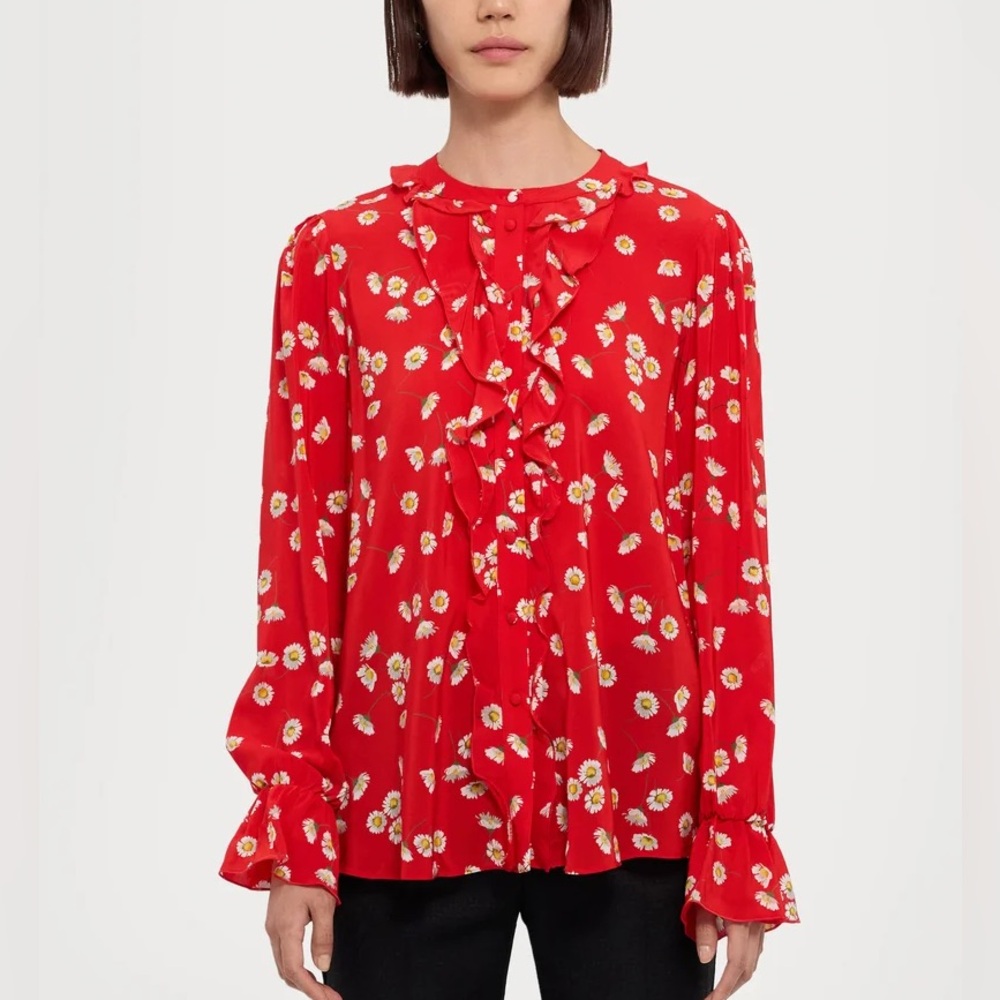 The Kooples Red Floral Blouse